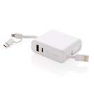 Gadżety reklamowe: 5.000 mAh wireless charging 5W powerbank, white