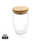 Gadżety reklamowe: Double wall borosilicate glass with bamboo lid 350ml
