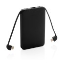 Gadżety reklamowe: 5.000 mAh Pocket Powerbank with integrated cables, black