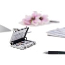 Aluminiowe miniaturowe etui na wizytówki, 100 x 65 x 15 mm 