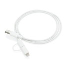 Gadżety reklamowe: 2-in-1 cable MFi licensed, white