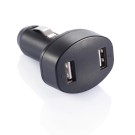 Gadżety reklamowe: Double USB car charger, black