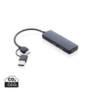 Gadżety reklamowe: RCS recycled plastic USB hub with dual input