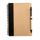 Recycled paper notebook + pen