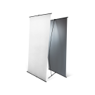 Stojak L-banner z dwiema wąskimi poziomymi ramkami, 80 cm