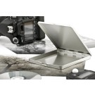 Płaskie kwadratowe metalowe pudełko, 140 x 125 x 10 mm 