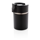 Gadżety reklamowe: Bogota compact vacuum mug with ceramic coating, black