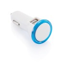 Gadżety reklamowe: Powerful dual port car charger, blue