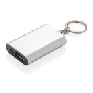 Gadżety reklamowe: 1.000 mAh keychain powerbank, silver