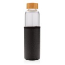 Gadżety reklamowe: Glass bottle with textured PU sleeve, black