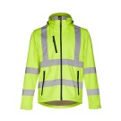 Gadżety reklamowe z logo dla firmy (THC ZAGREB WORK. High-visibility softshell jacket for men, with removable hood)