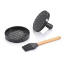 Gadżety reklamowe: BBQ set with hamburger press and brush, grey