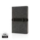 Gadżety reklamowe: Deluxe hardcover PU notebook A5 with phone and pen holder