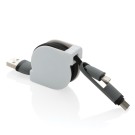 Gadżety reklamowe: 3-in-1 retractable cable, white