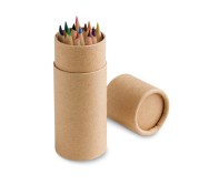 Gadżety reklamowe z logo dla firmy (CYLINDER. Pencil box with 12 coloured pencils)