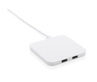Gadżety reklamowe: 10W Wireless Charger with USB Ports, white
