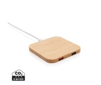 Gadżety reklamowe: Bamboo 5W wireless charger with USB