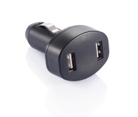 Gadżety reklamowe: Double USB car charger, black