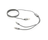 Gadżety reklamowe: 3-in-1 braided cable, grey