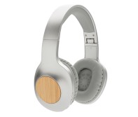 Gadżety reklamowe: Dakota bamboo wireless headphone, grey
