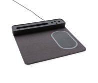 Gadżety reklamowe: Air mousepad with 5W wireless charging and USB, black