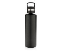 Gadżety reklamowe: Vacuum insulated leak proof standard mouth bottle, black