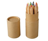Gadżety reklamowe z nadrukiem (12 crayon set in tube. Environmentally safe manufacturing process.)