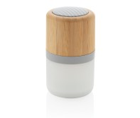 Gadżety reklamowe: Bamboo colour changing 3W speaker light, white