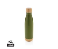 Gadżety reklamowe: Vacuum stainless steel bottle with bamboo lid and bottom