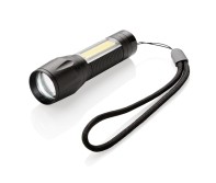 Gadżety reklamowe: LED 3W focus torch with COB, black