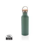 Gadżety reklamowe: Modern stainless steel bottle with bamboo lid