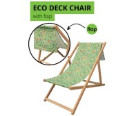Krzesło/leżak z tkaniny organicznej z klapką z nadrukiem