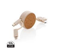 Gadżety reklamowe: Cork and Wheat 6-in-1 retractable cable