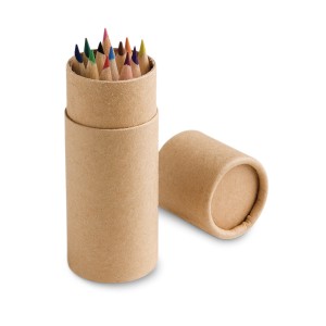 Gadżety reklamowe z logo dla firmy (CYLINDER. Pencil box with 12 coloured pencils)