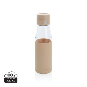 Gadżety reklamowe: Ukiyo glass hydration tracking bottle with sleeve