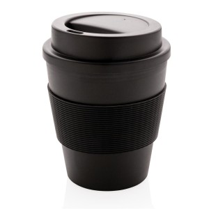 Gadżety reklamowe: Reusable Coffee cup with screw lid 350ml, black