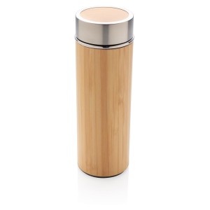 Gadżety reklamowe: Leak proof bamboo vacuum bottle, brown