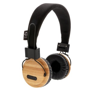 Gadżety reklamowe: Bamboo wireless headphone, brown