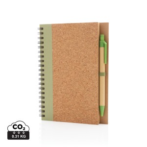 Gadżety reklamowe: Cork spiral notebook with pen