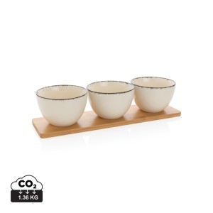 Gadżety reklamowe: Ukiyo 3pc serving bowl set with bamboo tray
