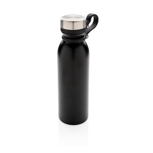 Gadżety reklamowe: Copper vacuum insulated bottle with carry loop, black