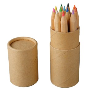 Gadżety reklamowe z nadrukiem (12 crayon set in tube. Environmentally safe manufacturing process.)