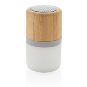 Gadżety reklamowe: Bamboo colour changing 3W speaker light, white