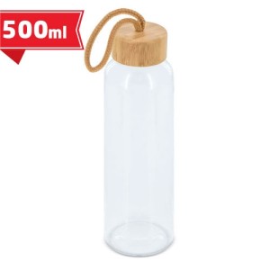 Gadżety reklamowe: glass bottle with bamboo lid 