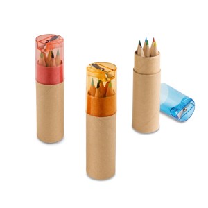 Gadżety reklamowe z logo dla firmy (ROLS. Pencil box with 6 coloured pencils)