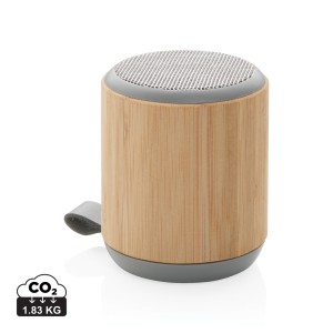 Gadżety reklamowe: Bamboo and fabric 3W wireless speaker