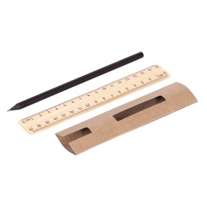 Gadżety reklamowe z nadrukiem (Simple pencil and ruler set)
