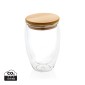 Gadżety reklamowe: Double wall borosilicate glass with bamboo lid 350ml