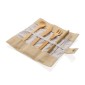 Gadżety reklamowe: Reusable bamboo travel cutlery set, white