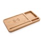 Gadżety reklamowe: Bamboo desk organizer 5W wireless charger, brown